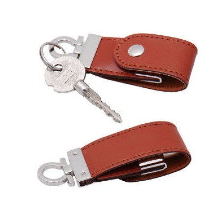 Button Flap Leather USB Flash Drive - 4GB 01