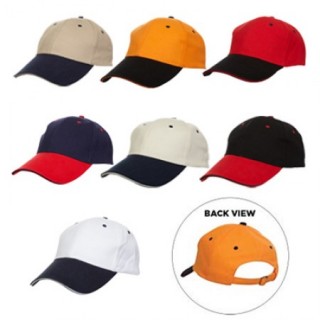 OS Baseball 6 Panel Cotton Brush Cap with Sandwich 08