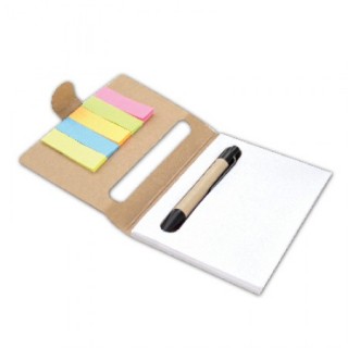 Eco Notes Pad with Recycled Pen & Sticky Note