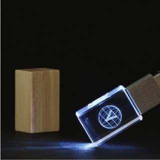 Wooden Crystal USB Memory Drive with LED Light USB - 4GB 04