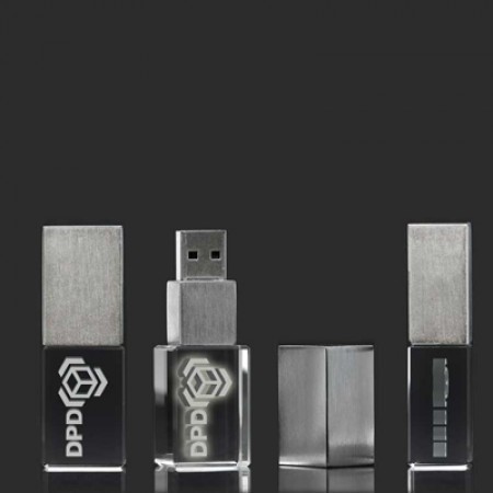Noble Text Crystal USB Memory Drive with LED Light USB - 4GB 05