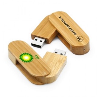 Swivel Rotary Bamboo USB Flash Drive - 4GB 04