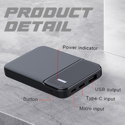Mini Portable 2.1A Fast Charging Power Bank - 5000mAh 05