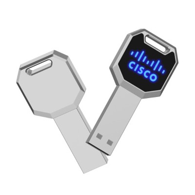 Key Shaped USB Flash Drive with LED Light - 4GB 01