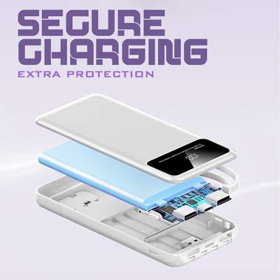 FAST Charging with 4 Detachable Cable Portable Power Bank - 10000mAh 10