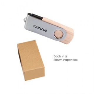 Metal Swivel Wooden USB Flash Drive - 4GB 04