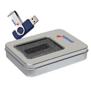 Half Window USB Metal Tin Box