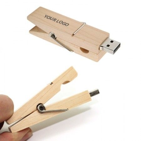 Wooden Clip USB Flash Drive - 4GB | Corporate Gifts & Premium ...