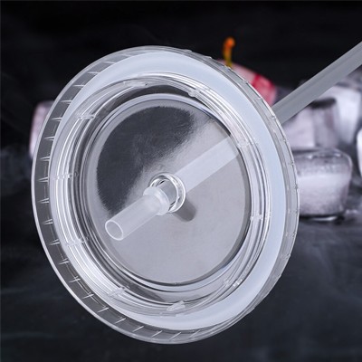 Acrylic Double Layer Tumbler With Straw - 650ml 06