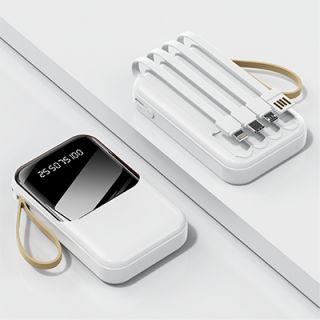 LED Torch Light Power Bank with Built-in 4 Cables - 10000mAh 03