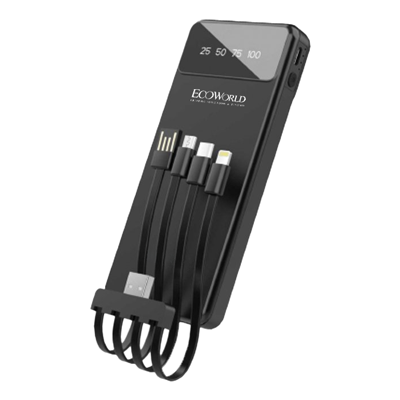 ULTRASLIM Power Bank with 4 Detachable Cable - 10000mAh 01