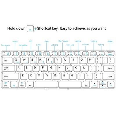 Bluetooth Foldable Keyboard - Pocket Size 12