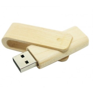 Novelty Swivel Bamboo USB Flash Drive - 4GB