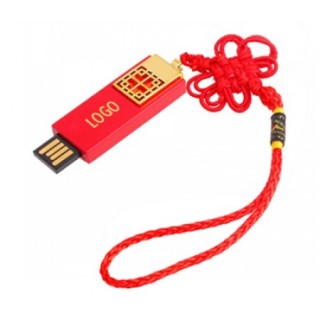 Good Fortune USB Flash Drive with Red Knot Chain - 4GB