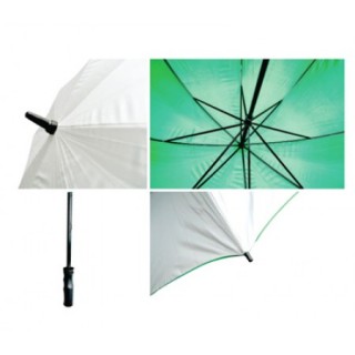 30" Black Metal Shaft Silver Coated Umbrella