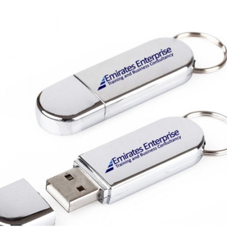Metallic Shine USB 2.0 Flash Drive with Key Ring - 4GB 01