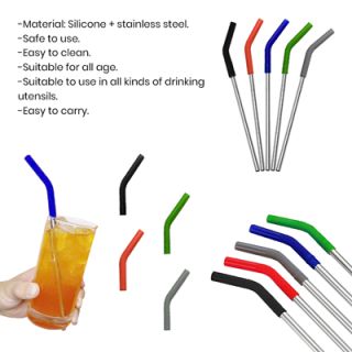 8mm Stainless-Steel Straw with Curved Silicon Tip 07