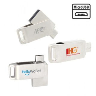 Curve Twist USB 2.0 OTG Micro USB Flash Drive - 8GB