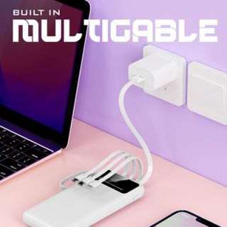 FAST Charging with 4 Detachable Cable Portable Power Bank - 10000mAh 10