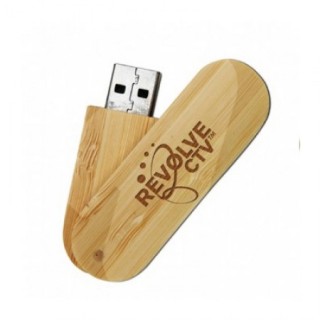 Swivel Rotary Bamboo USB Flash Drive - 4GB 03