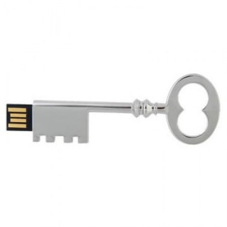 Retro Metal Key Shape USB Flash Drive - 4GB