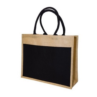 Black Front Jute Bag (350x430x150)