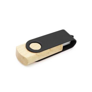 Metal Swivel Black Wooden USB Flash Drive - 8GB 03