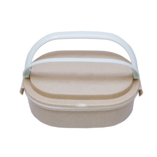 Oval Eco Wheat Food Container With Spoon 03