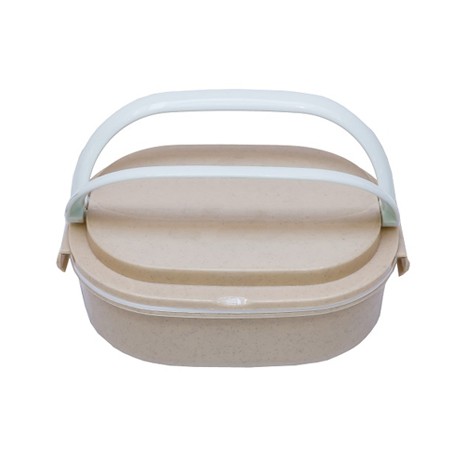 Oval Eco Wheat Food Container With Spoon 04