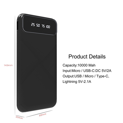 ULTRASLIM Power Bank with 4 Detachable Cable - 10000mAh 11