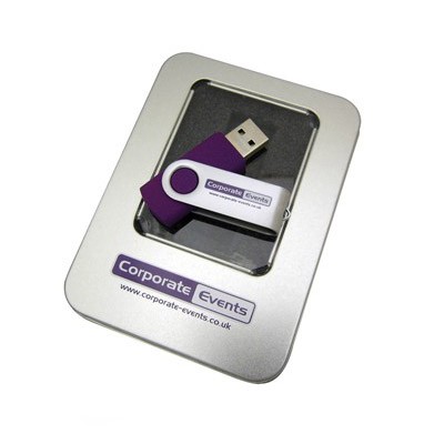 Half Window USB Metal Tin Box 01