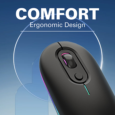 Comfort Ergonomic Dual Mode Bluetooth + 2.4G Wireless Mouse 06