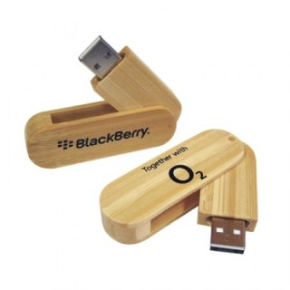Swivel Rotary Bamboo USB Flash Drive - 4GB 05