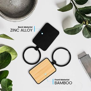 Bamboo Black Metal Key Holder 03