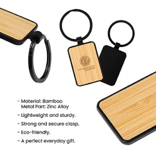 Bamboo Black Metal Key Holder 07