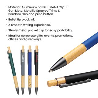 BAMBURO Press Action Aluminum Ball Pen 07