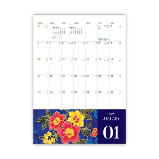 Batik Wire-O Desk Calendar 2027 03