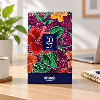 Batik Wire-O Desk Calendar 2027 02