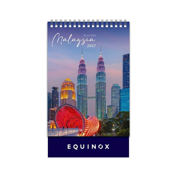 Beautiful Malaysia Wire-O Desk Calendar 2027