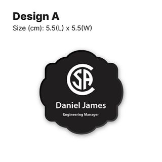 Black Acrylic Name Tag with Magnetic Back 03