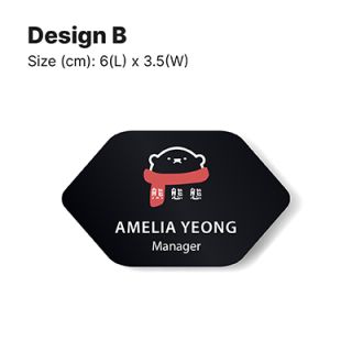 Black Acrylic Name Tag with Magnetic Back 04