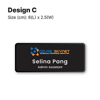 Black Acrylic Name Tag with Magnetic Back 05