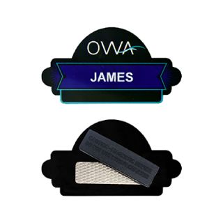 Black Acrylic Name Tag with Magnetic Back 09