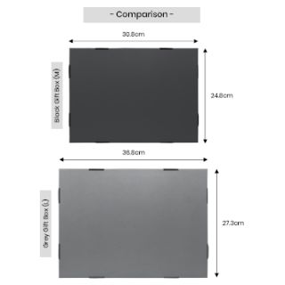 Black Gift Box 1 Compartment with Shredded Paper - M Size 07