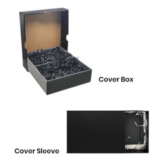 Black Gift Box 2 Compartment with Shredded Paper - M Size 04