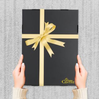 Black Gift Box 3 Compartment with Shredded Paper - M Size