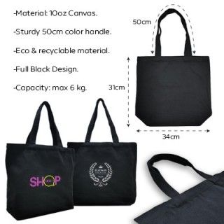 Black Promo Canvas Bag - 10oz (310x340x100) 08