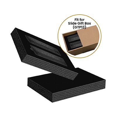 Black velvet EPE foam insert for the slide gift box