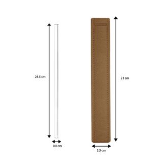 Borosilicate Glass Straw (8x215) with Straw Felt Pouch Set 07