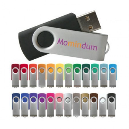 Metal Swivel Rubber Coated USB Flash Drive - 4GB 01